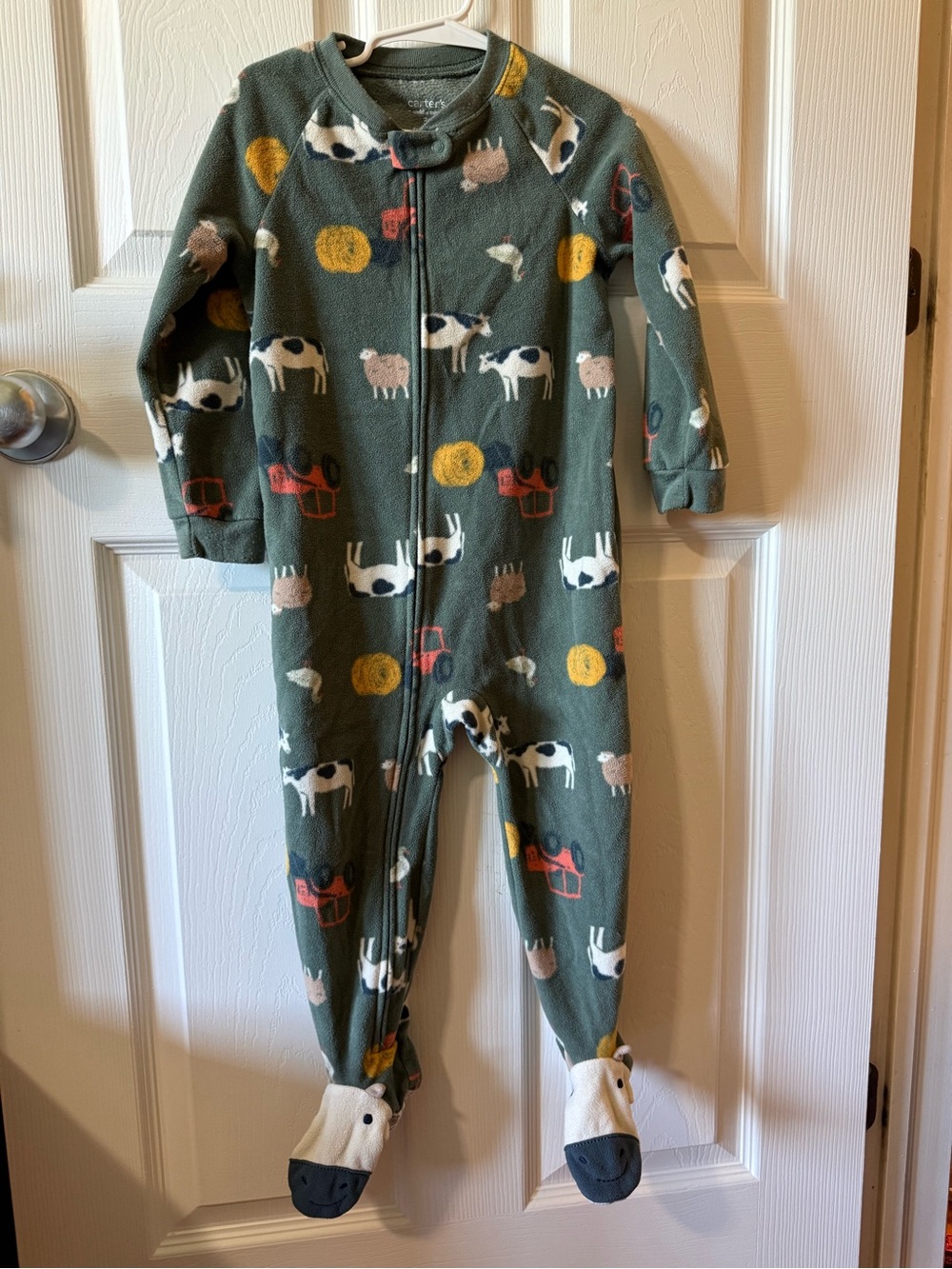 Carter’s 3T Green Farm-Print Fleece Sleeper - 2/$10 Fleece Sleepers